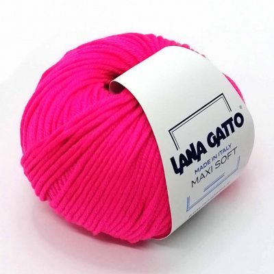 Lana Gatto Maxi Soft ( 3088 фуксия неон, ) 100% меринос экстрафайн 50 г/90 м